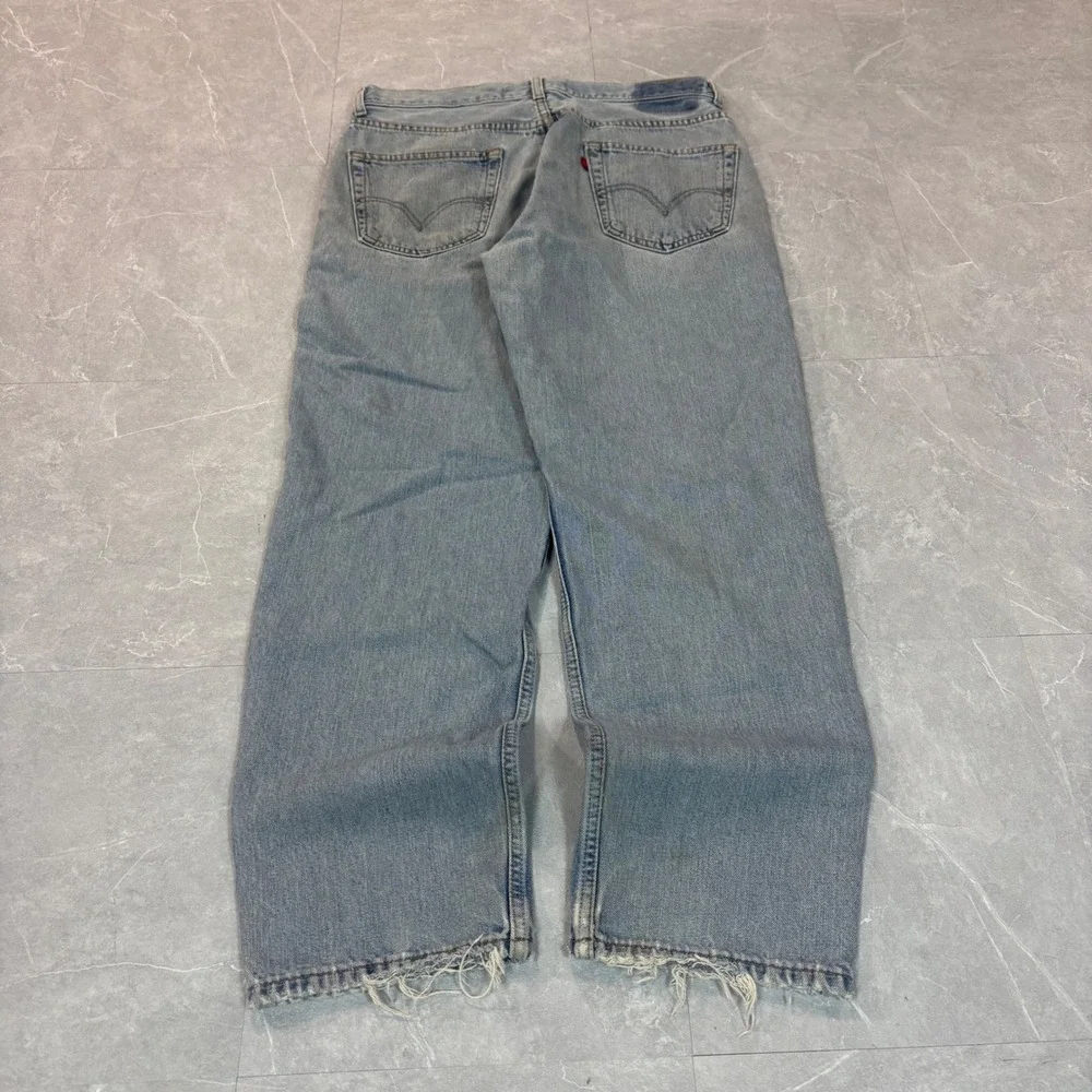 Levis 550 Relaxed Fit Jeans Mens W34 L30 Light Wash Distressed Denim 3099
